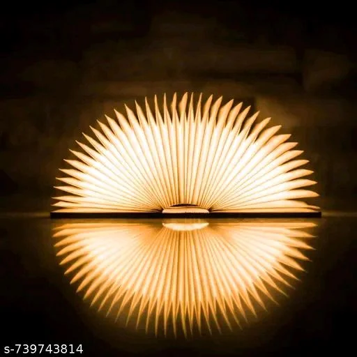 Book Lamp 360° Rechargeable LED Book Night Lamp - Best Unique Kawaii Gifts Ever - Portable Reading Table Lamp - (Walnut Wood)