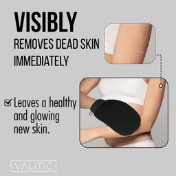 DAILY DAYS Exfoliating Scrub Glove Shower Scrub Gloves Body Facial Tan Massage Mitt (Pack of 1, Black)