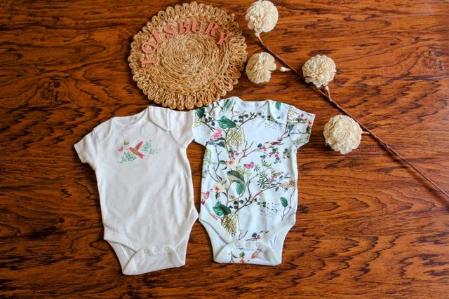 Baby Romper - Bird & Floral Print (6-9 Months) - 6-9 Month