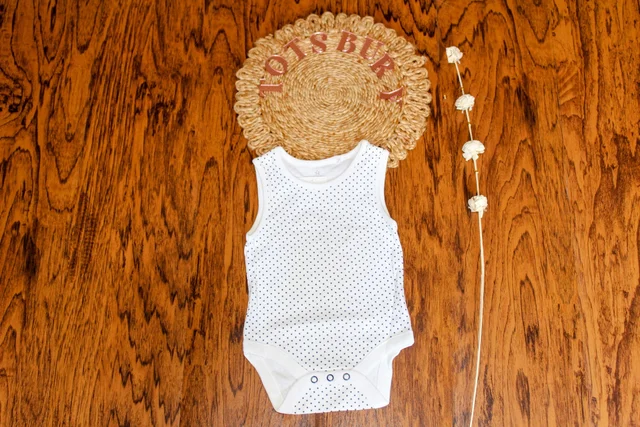 Chic Comfort Baby Romper Set – White Star Polka & Navy Stripe - 6-9 Month