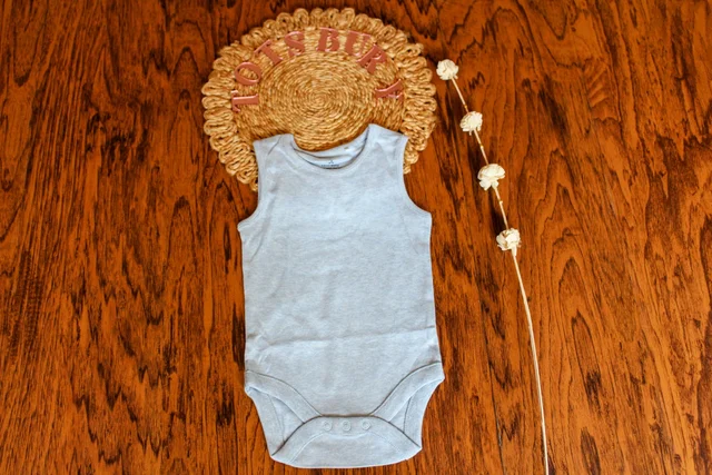 Chic Comfort Baby Sleeveless Romper Set – Blue & White Polka Dot - 6-9 Month