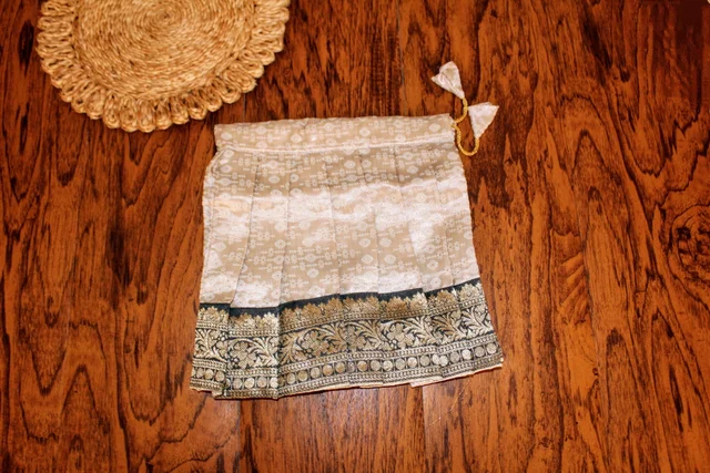 Classic Grey and Gold Traditional Baby Pavada Set - 6-12 Month