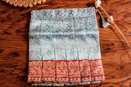 Elegant Maroon and Sky Blue Traditional Baby Pavada Set - 6-12 Month