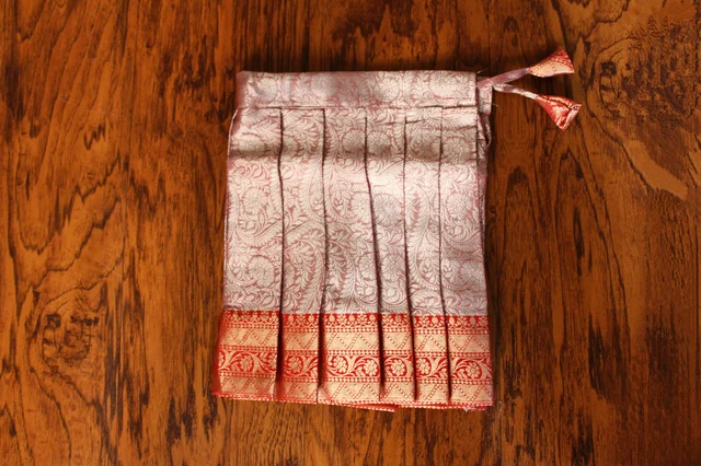 Elegant Gold and Red Traditional Baby Pavada Set - 6-12 Month
