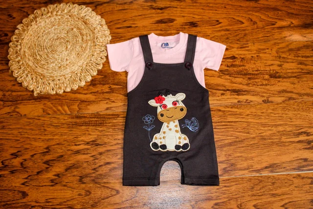 Giraffe Print Dungaree Set