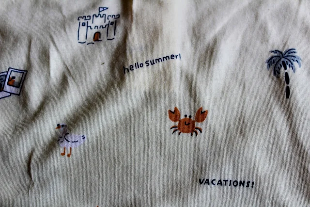 Hello Summer Beach Print Baby Romper - 0-1 Month