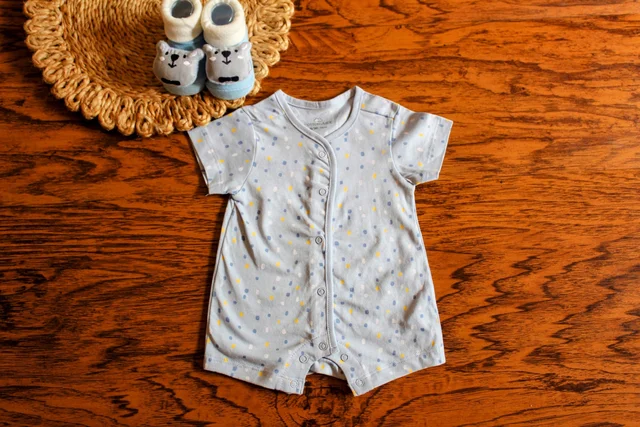 Blue Confetti Snap Romper