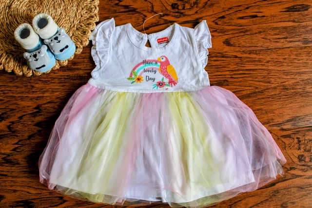 Lovely Day Rainbow Parrot Baby Frock 