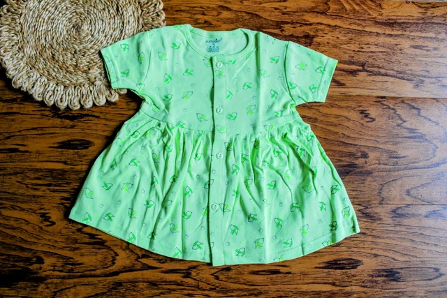 Blossom Breeze Baby Girl Cotton Frock – Parrotgreen Floral Delight