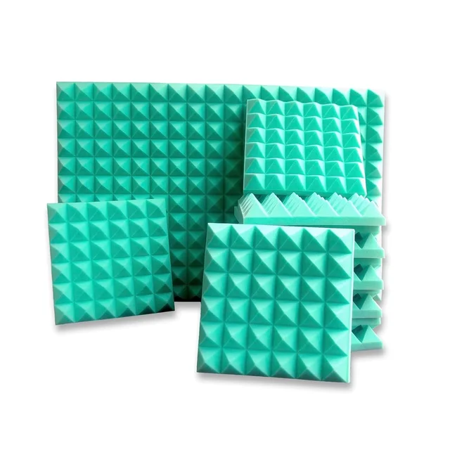 Urban-X URBAN-X® Pyramid Soundproofing Studio Acoustic Foam 1'x1' ft. - 2 Inches 50D High Density, Soundproof Foam, Noise Reduction Panels, Echo Absorption - Set of 36, Aqua Green