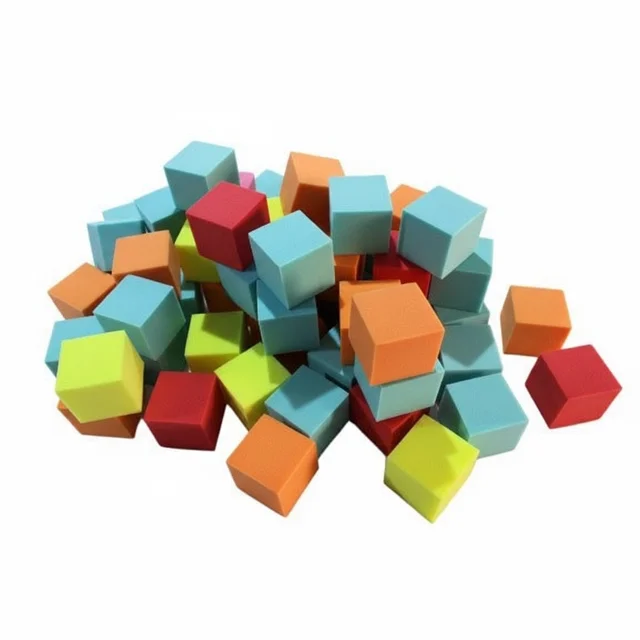 URBAN-X® Soft Foam Cubes, Colorful Flame Retardant Pit Blocks Foam Pit Cubes for Trampoline Arenas, Gymnastics, Playground, 6"x6"x6" (Black, Blue, Pink, Yellow) - Set of 1000