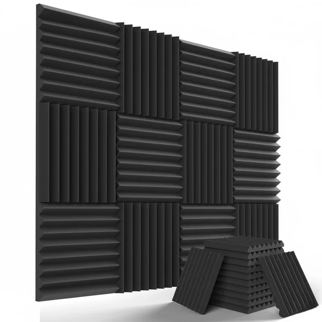 URBAN-X® Wedge Soundproofing Studio Acoustic Foam 1'x1' - 2 Inches 50D High Density, Soundproof Foam, Noise Reduction Panels, Echo Absorption
