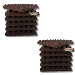 URBAN-X® Pyramid Acoustic Foam Soundproofing Studio 1'x1' ft. - 2 Inches High Density, Soundproof Foam, Noise Reduction Panels, Echo Absorption - Set of 6, Wine, Pyramid Acoustic Foam Self Adhesive