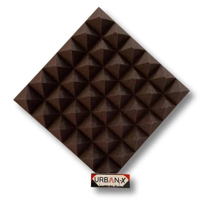 URBAN-X® Pyramid Acoustic Foam Soundproofing Studio 1'x1' ft. - 2 Inches High Density, Soundproof Foam, Noise Reduction Panels, Echo Absorption - Set of 6, Wine, Pyramid Acoustic Foam Self Adhesive