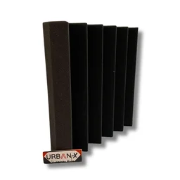 URBAN-X® Wedge Soundproofing Studio Acoustic Foam 1'x1' - 2 Inches 50D High Density, Soundproof Foam, Noise Reduction Panels, Echo Absorption - Set of 12, Black, Wedge Acoustic Foam Self Adhesive