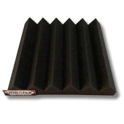 URBAN-X® Wedge Soundproofing Studio Acoustic Foam 1'x1' - 2 Inches 50D High Density, Soundproof Foam, Noise Reduction Panels, Echo Absorption - Set of 12, Black, Wedge Acoustic Foam Self Adhesive
