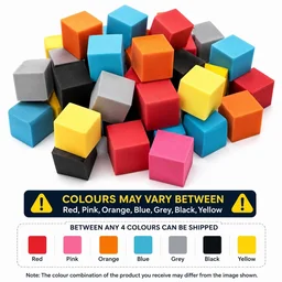 URBAN-X® Soft Foam Cubes, Colorful Flame Retardant Pit Blocks Foam Pit Cubes for Trampoline Arenas, Gymnastics, Playground, 6"x6"x6" - Set of 20