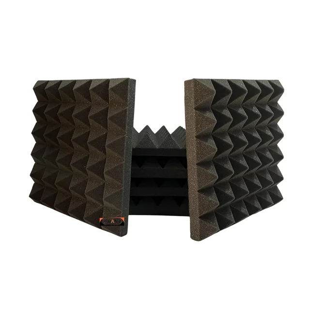 Urban-X URBAN-X® Pyramid Soundproofing Studio Acoustic Foam 1'x1' ft. - 2 Inches 50D High Density, Soundproof Foam, Noise Reduction Panels, Echo Absorption - Set of 180, Black, 2.0