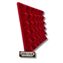 URBAN-X® Pyramid Acoustic Foam Soundproofing Studio 1'x1' ft. - 2 Inches High Density, Soundproof Foam, Noise Reduction Panels, Echo Absorption - Set of 36, Red, Pyramid Acoustic Foam Self Adhesive