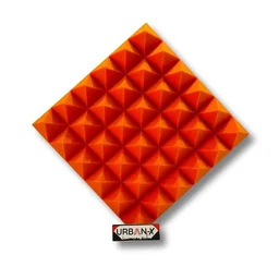 URBAN-X® Pyramid Acoustic Foam Soundproofing Studio 1'x1' ft. - 2 Inches High Density, Soundproof Foam, Noise Reduction Panels, Echo Absorption - Set of 12, Orange, Pyramid Acoustic Foam Self Adhesive