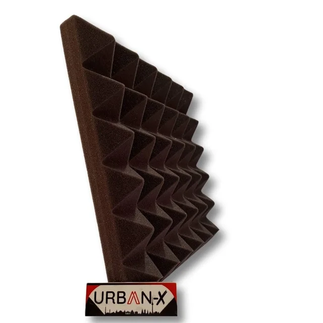 URBAN-X® Pyramid Acoustic Foam Soundproofing Studio 1'x1' ft. - 2 Inches High Density, Soundproof Foam, Noise Reduction Panels, Echo Absorption - Set of 6, Wine, Pyramid Acoustic Foam