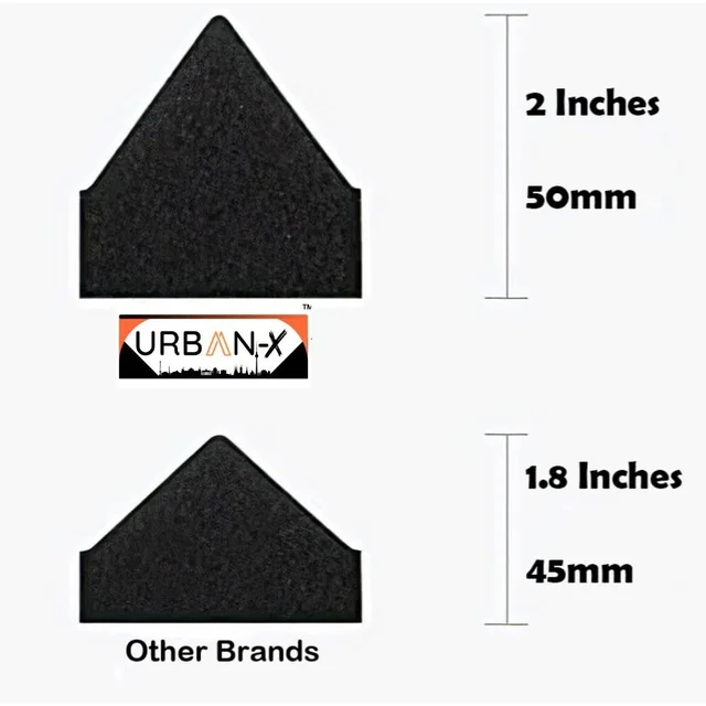 URBAN-X® Wedge Soundproofing Studio Acoustic Foam 1'x1' - 2 Inches 50D High Density, Soundproof Foam, Noise Reduction Panels, Echo Absorption - Set of 6, Black, Wedge Acoustic Foam