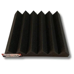 URBAN-X® Wedge Soundproofing Studio Acoustic Foam 1'x1' - 2 Inches 50D High Density, Soundproof Foam, Noise Reduction Panels, Echo Absorption - Set of 6, Black, Wedge Acoustic Foam