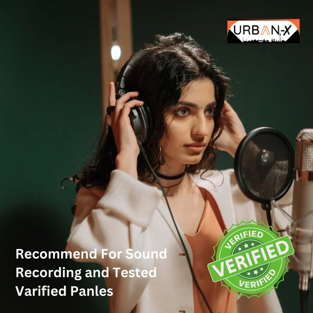 URBAN-X Pyramid Soundproofing Studio Acoustic Foam 1'x1' - 1 Inches 50D High Density, Soundproof Foam, Noise Reduction Panels, Echo Absorption - Pack of 18 + 1 Adhesive Spray, Black & Aqua Green, 25mm Thickness