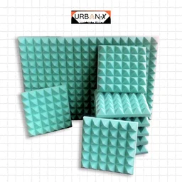 Urban-X URBAN-X® Pyramid Soundproofing Studio Acoustic Foam 1'x1' ft. - 2 Inches 50D High Density, Soundproof Foam, Noise Reduction Panels, Echo Absorption - Set of 36, Aqua Green