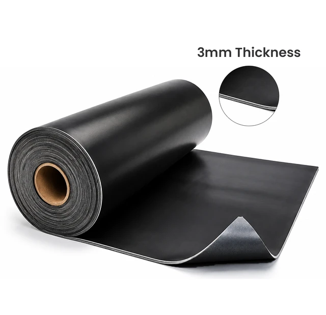 URBAN-X® SoundProofing Mass Loaded Vinyl Sheet , Wall, Window & Door Soundproofing | FR MLV , High Density Black Colour 1900 kg/m^3 Sound Membrane - 4x4, MLV, 3mm Thickness
