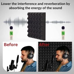 URBAN-X Pyramid Soundproofing Studio Acoustic Foam 1'x1' - 1 Inches 50D High Density, Soundproof Foam, Noise Reduction Panels, Echo Absorption - Pack of 180 + 3 Adhesive Spray, Red, 25mm Thickness