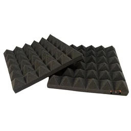 Urban-X URBAN-X® Pyramid Soundproofing Studio Acoustic Foam 1'x1' ft. - 2 Inches 50D High Density, Soundproof Foam, Noise Reduction Panels, Echo Absorption - Set of 180, Black, 2.0