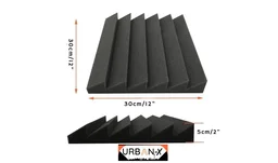 Urban-X URBAN-X T-Wedge Soundproofing Studio Acoustic Foam 1'x1' - 2 Inches 50D High Density, Soundproof Foam, Noise Reduction Panels, Echo Absorption - Set of 6, Black