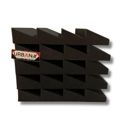 Urban-X URBAN-X T-Wedge Soundproofing Studio Acoustic Foam 1'x1' - 2 Inches 50D High Density, Soundproof Foam, Noise Reduction Panels, Echo Absorption - Set of 6, Black
