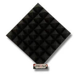 URBAN-X® Pyramid Acoustic Foam Soundproofing Studio 1'x1' ft. - 2 Inches High Density, Soundproof Foam, Noise Reduction Panels, Echo Absorption - Set of 6, Black, Pyramid Acoustic Foam