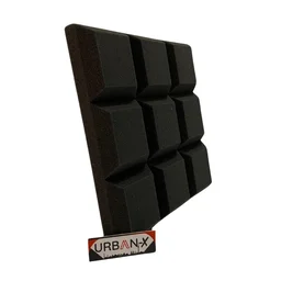 URBAN-X Cadbury Soundproofing Studio Acoustic Foam 1'x1' - 2 Inches 50D High Density, Soundproof Foam, Noise Reduction Panels, Echo Absorption - Set of 36, Black