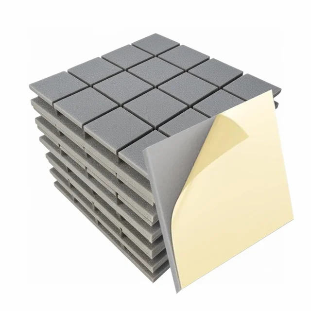 URBAN-X Acoustic Foams Acoustic Panels 12″×12″×2″ Thick | HIGH DENSITY Acoustic Foams for Echo Reduction & Sound Proofing - Set of 18, Stone White, Turbo Acoustic Foam