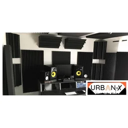 Urban-X URBAN-X Bass Traps Soundproofing Studio Acoustic Foams 12"x12"x24" 50D High Density, Soundproof Foam, Noise Reduction Panels, Echo Absorption - Set of 10, Black
