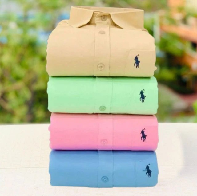 RL Polo Men's Plain Shirt Combo - Pack of 4 | Premium Cotton | Casual & Formal Wear - XXL-44