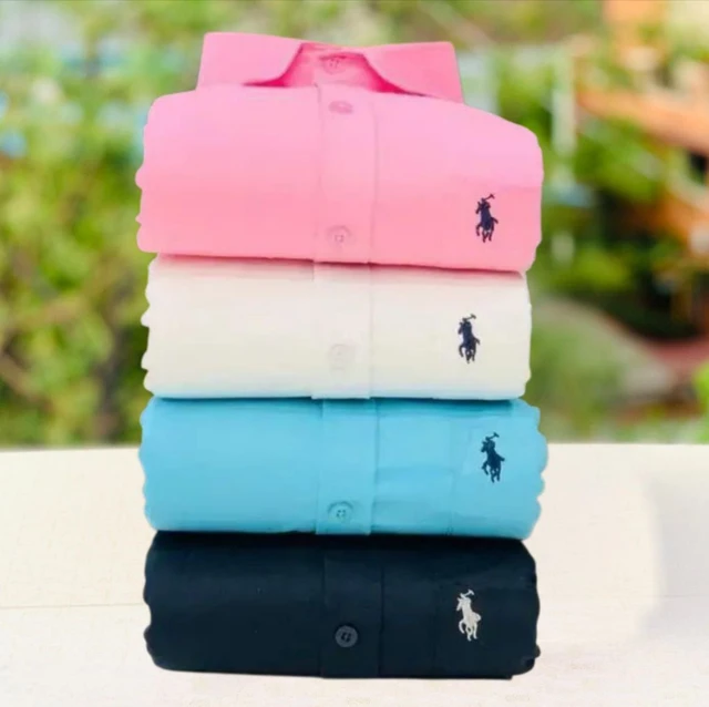 RL Polo Men's Plain Shirt Combo - Pack of 4 | Premium Cotton | Casual & Formal Wear - XL-42