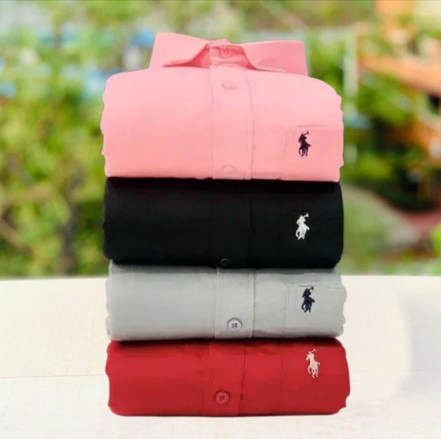 RL Polo Men's Plain Shirt Combo - Pack of 4 | Premium Cotton | Casual & Formal Wear - S-36
