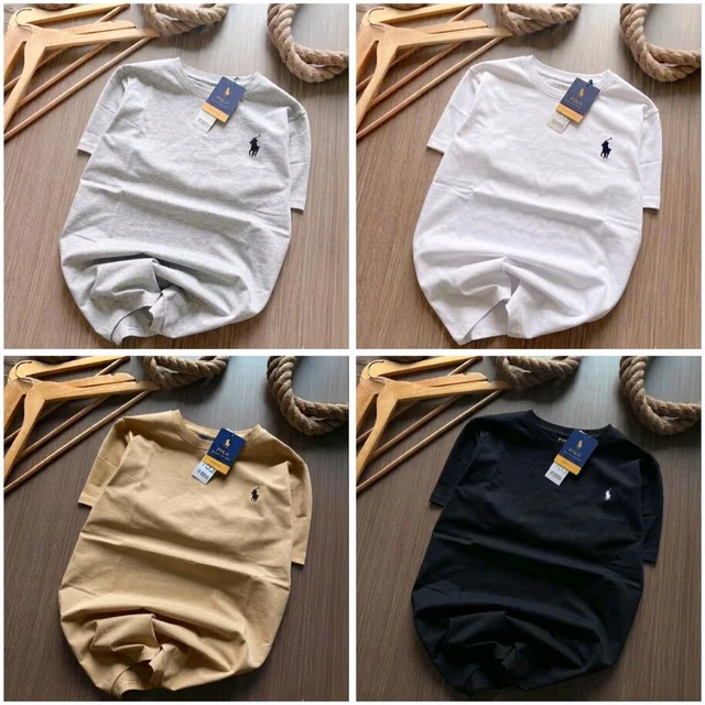 RL Polo Men's Plain Tshirt Combo - Pack of 4 | Premium Cotton | Casual & Formal Wear          
