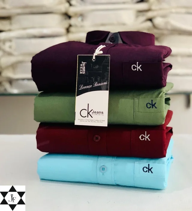 C k Men's Plain Shirt Combo - Pack of 4 | Premium Cotton | Casual & Formal Wear - XXL-44