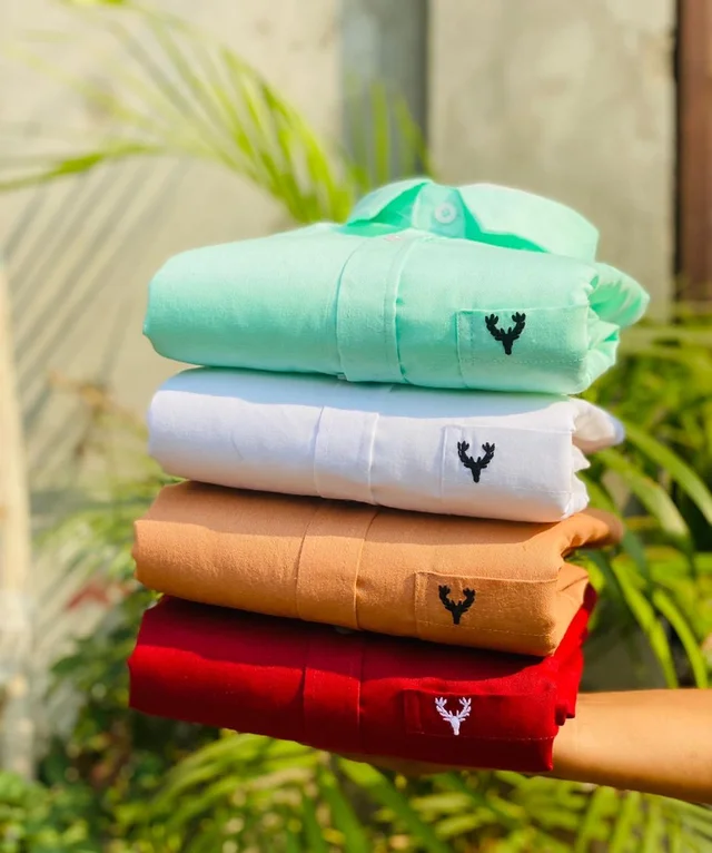 Jais Fashion Allen Men's Plain Shirt Combo - Pack of 4 | Premium Cotton | Casual & Formal Wear - XL-42