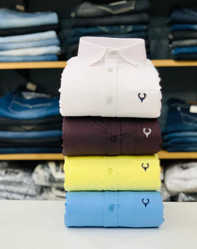 Jais Fashion Allen Men's Plain Shirt Combo - Pack of 4 | Premium Cotton | Casual & Formal Wear - XL- 42
