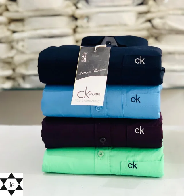 C k Men's Plain Shirt Combo - Pack of 4 | Premium Cotton | Casual & Formal Wear - L-40