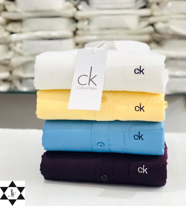 C k Men's Plain Shirt Combo - Pack of 4 | Premium Cotton | Casual & Formal Wear - L-40