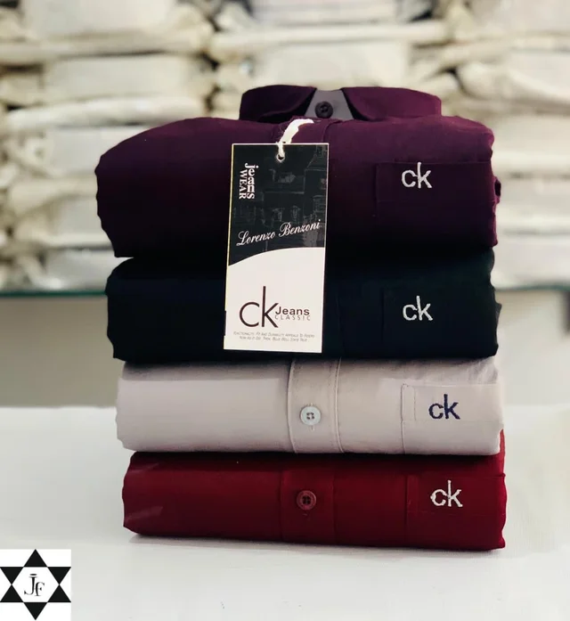 C k Men's Plain Shirt Combo - Pack of 4 | Premium Cotton | Casual & Formal Wear - L-40