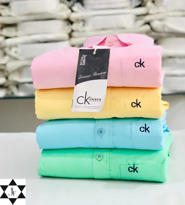 C k Men's Plain Shirt Combo - Pack of 4 | Premium Cotton | Casual & Formal Wear - XL-42