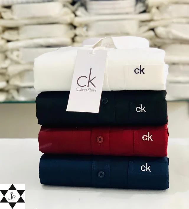C k Men's Plain Shirt Combo - Pack of 4 | Premium Cotton | Casual & Formal Wear - XL-42